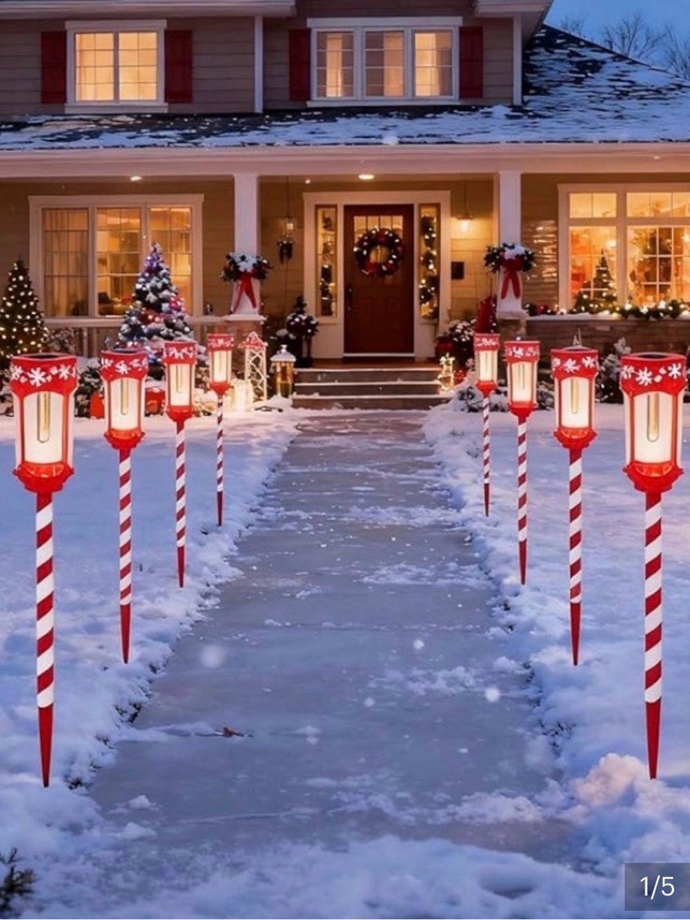 Holiday Candy Cane Pathway Lights - Red |